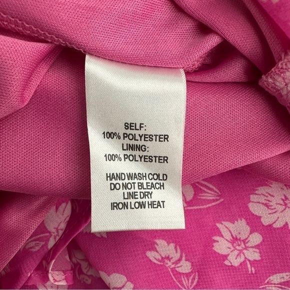 Lulu's Cornelia Pink Floral Ruffled Wrap Midi Dress small - Picture 5 of 7